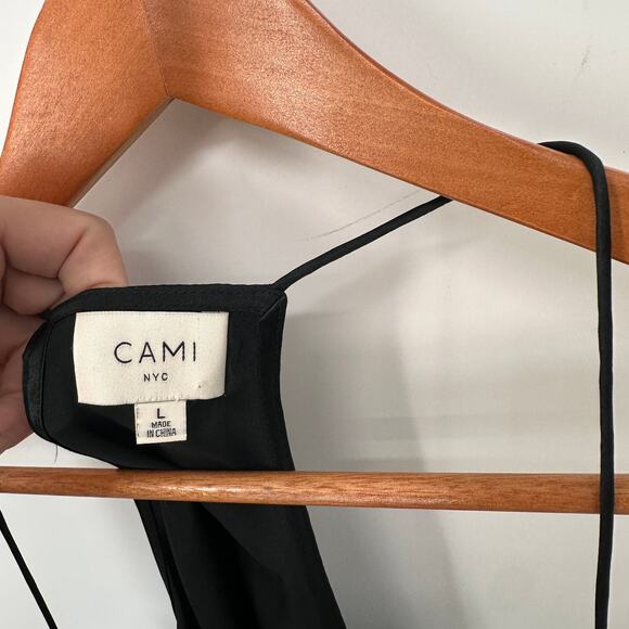CAMI NYC Lace Trimmed 100% Silk Camisole in Black // L - Picture 6 of 11